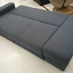 NITORI 引出し収納付き ソファベッド マルチファンクショナル3 グレー系 スツール付き ニトリ ソファーベッド ソファ 長椅子 ソファー 苫小牧西店の画像
