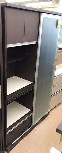 【ジャングルジャングル岩出店】【B154】スライド食器棚  ブラウン  幅122cm×奥行48cm×高さ202cm 和歌山 岩出市 紀の川市 海南市