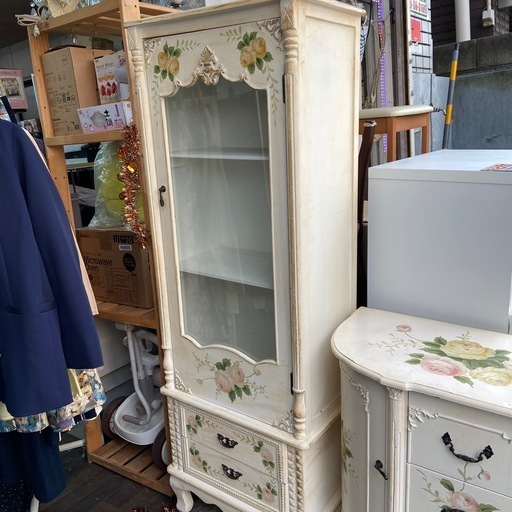 ロココ調　トールペイント　猫脚　アンティーク家具3点セット