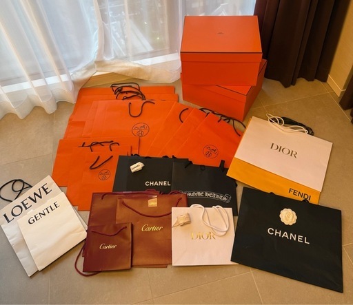 ブランド紙袋各種、エルメスお箱など26点