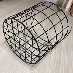 収納　洗濯カゴ　黒　ランドリーバスケット　ワイヤーバスケットの画像