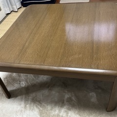 山善 YAMAZEN　こたつ テーブル 90cm 正方形 一人暮らし 天然木 継脚タイプ ブラウン WG-903H(MB)の画像
