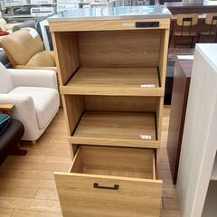 ★リユースのサカイつくば店★TK6786  レンジ台 ブラウン H120×D45×W60 クリーニング済みの画像