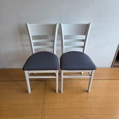 ダイニングチェア 2脚組 椅子 イス おしゃれ 木製  北欧 食卓椅子 ダイニング 椅子おしゃれ 布　ホワイト の画像