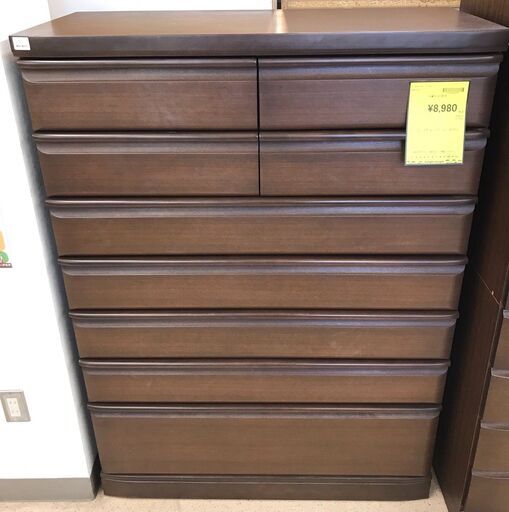 ジャングルジャングル岩出店】【B161】収納チェスト ブラウン 府中 幅