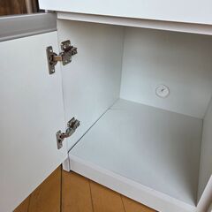 未使用訳あり スクエアキャビネット幅73 引出しタイプ ホワイト スクエア 収納キャビネット 収納棚 キッチン収納 収納家具の画像