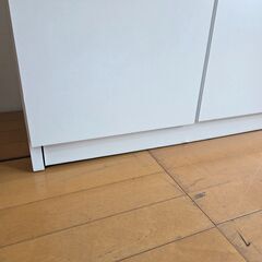 未使用訳あり スクエアキャビネット幅73 引出しタイプ ホワイト スクエア 収納キャビネット 収納棚 キッチン収納 収納家具の画像