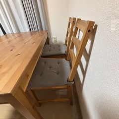 イケヤ　ダイニングテーブルセットの画像