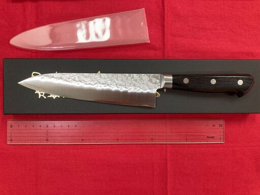 《送料込み》高村刃物 牛刀 180㎜ V10スペシャル鋼 槌目 未使用品 ブラック