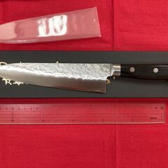 《送料込み》高村刃物 牛刀 180㎜ V10スペシャル鋼 槌目 未使用品 ブラックの画像