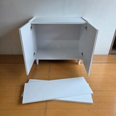 未使用訳あり 幅80 奥行39 高さ68.5 キャビネット 収納棚 リビング 収納 棚 ラック 扉付き リビングボード ローボード 北欧 シンプルの画像