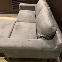 【展示品・未使用品】カウチソファ 2~3人掛け ソファ ベルベット調  🚚自社配送時💳代引き可🚚(現金、クレジット、スマホ決済対応)の画像