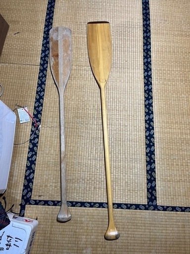 値下げしました！【カヌー 2人乗り】FRP製 約4.5m／オール2本付き／引き取り限定（帯広）