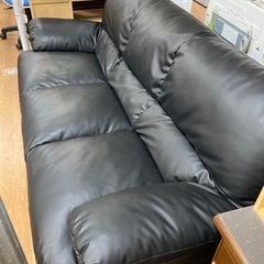 3人掛けソファ ブラック 中古の画像
