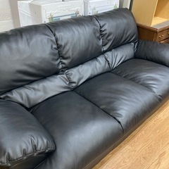3人掛けソファ ブラック 中古の画像