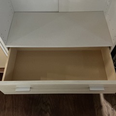 棚🌈上段ビス1個なし💦家具インテリア引き出し収納汚れあり💦木目調収納棚幅79.3cm奥行き41.3cm高さ120.6cm白の画像