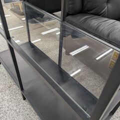 【シェルフ】シェルフユニット IKEA イケア ヴィットショー 飾り棚 コンソール ラック スチールラック 中段ガラス：ブラウン/ブラックの画像