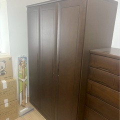 高級家具　天然無垢　ナラ　ワードローブの画像