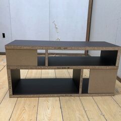 ダークブラウン 木目調 ローボード テレビ台 収納棚 シンプル 北欧風 モダン 省スペース インテリア 家具 リビング　【糸島市内 送料無料】88270-3-003の画像