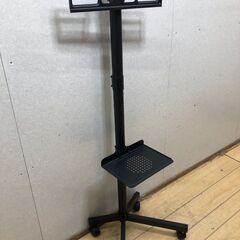 BONTEC テレビスタンド モバイルスタンド キャスター付き 高さ調整 32～65インチ対応 棚板付き スチール製 【糸島市内 送料無料】88269-3-005の画像