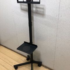 BONTEC テレビスタンド モバイルスタンド キャスター付き 高さ調整 32～65インチ対応 棚板付き スチール製 【糸島市内 送料無料】88269-3-005の画像