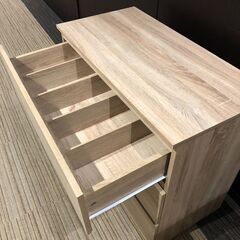 【展示品・未使用品】3段チェスト 木目調 収納タンス 幅80㎝ 🚚自社配送時💳代引き可🚚(現金、クレジット、スマホ決済対応)の画像