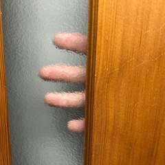 受付終了取引中　木製無垢材　室内ドア　40年前の高級建具　ガラス戸　DIY リフォームで使って下さいの画像