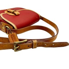 COACH オールドコーチ 本革 USA製 レッド×キャメル ヴィンテージレザーの画像