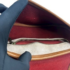 COACH オールドコーチ 本革 USA製 レッド×キャメル ヴィンテージレザーの画像