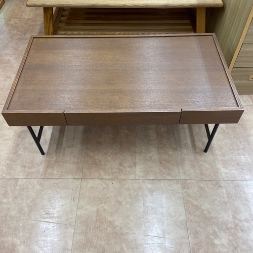 【来店いただける方限定】　unico   ローテーブル　ナチュラル×ブラック　程度B  　【トレファク摂津店】