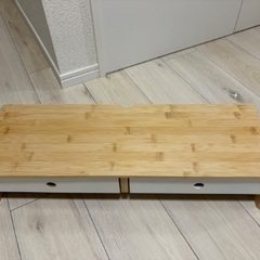 バンブー製モニター台 引き出し付きの画像
