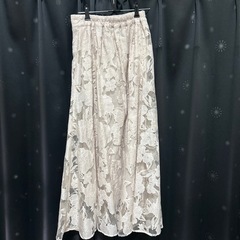 【限定値下げ中】オーガンジーオパール花柄フレアスカートtu523の画像