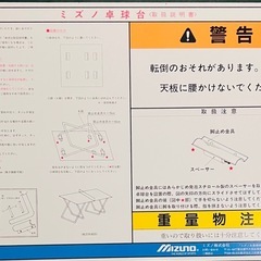 🏓ミズノ 卓球台 18LT-0013（室内用・折りたたみ式）の画像