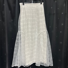 【タイムセール中】tu1029 スパンコールチェックチュールフレアスカート GRLの画像