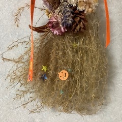 ハロウイン　ほうき　リース　ススキ　飾り　玄関飾り 季節飾りの画像