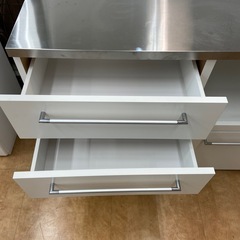 【来店いただける方限定】　キッチンカウンター　スライド台　ホワイト　程度B  　【トレファク摂津店】の画像