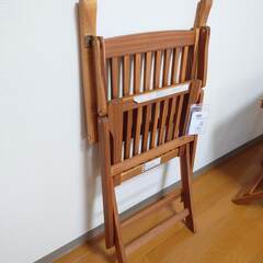 未使用・タグ付き☆ニトリ 木製 折りたたみテーブル＆チェア 2点セットの画像