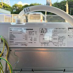 【🌈人気モデル🌈】Hisense 全自動洗濯機 5.5kg コンパクトサイズ！✨簡易清掃・動作確認済み❗️の画像