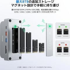 【新品】Mac Mini M4 対応ハブ M.2 NVMe SSD ケース付きの画像