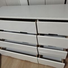 【お届けも可能です】NITORIニトリ　ローチェスト　幅120cm ホワイト　タンス　収納棚　たんすの画像