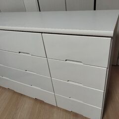 【お届けも可能です】NITORIニトリ　ローチェスト　幅120cm ホワイト　タンス　収納棚　たんすの画像