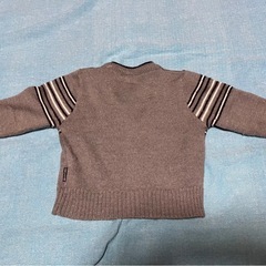 COMME CA DU MODE グレー ストライプ カーディガン 80cmの画像
