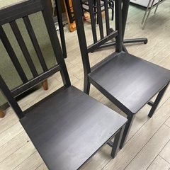 2脚セット　イケアの木製椅子の画像
