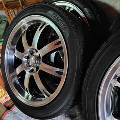 深リムアルミホイール 7JJ×17インチ PCD100 4穴　タイヤはおまけの画像