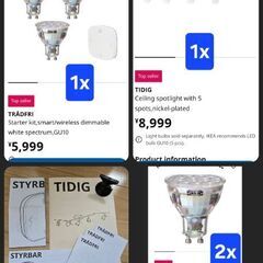 IKEA TIDIG ティディグ ceiling light, TRÅDFRI トロードフリ, STYRBAR スティルバルの画像
