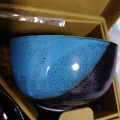 訳あり／新品箱入り【美濃焼／丼鉢(小)×５】お箸付き×５の画像