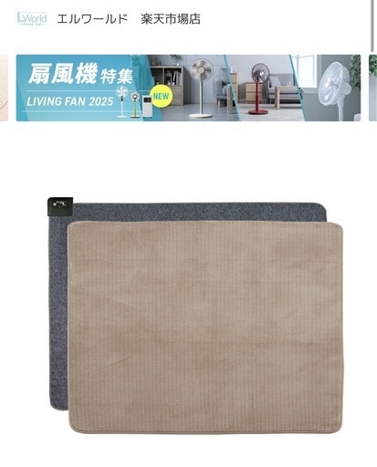 ホットカーペット付きラグ