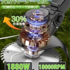 草刈り機 充電式草刈り機 1880W高功率 2000mAh*2大容量  の画像