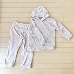 GU マシュマロフィールラウンジセット クマミミ ピンク Lの画像