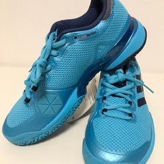 M【未使用品】タグ付き adidas アディダス テニスシューズ バリケード 24cm ブルー レディース スニーカー 靴の画像